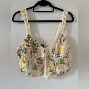 SHEIN Cream Embellished Strap Camisole